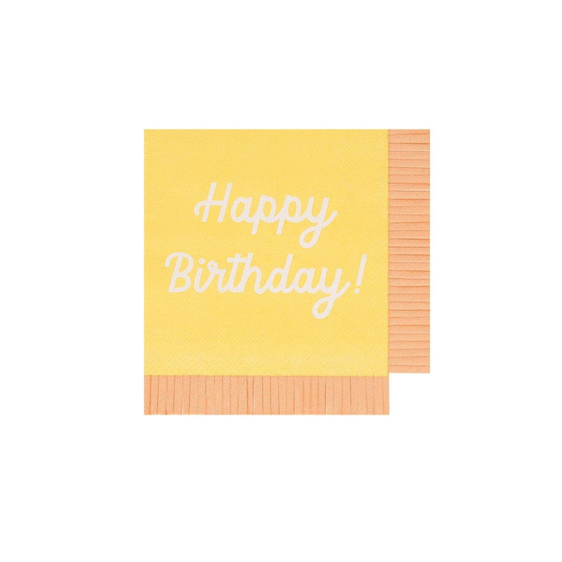 Mixed Happy Birthday Small Napkins (x 16)