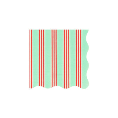 Festive Stripe Small Napkins (x 16)
