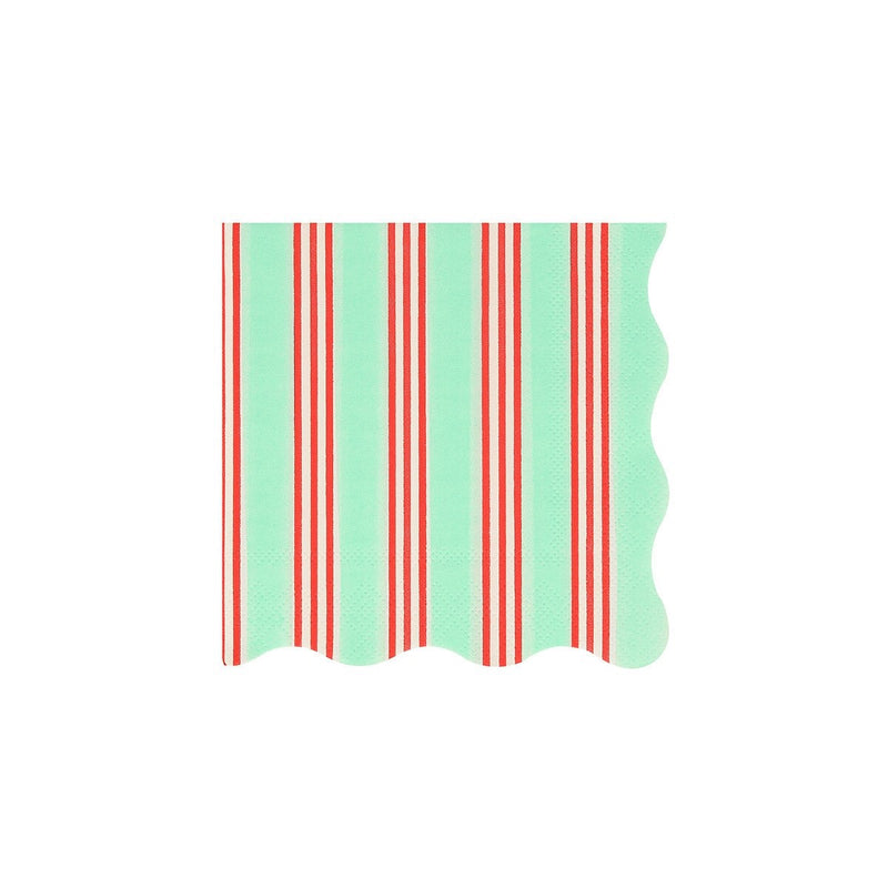 Festive Stripe Small Napkins (x 16)