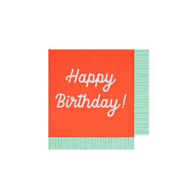 Mixed Happy Birthday Small Napkins (x 16)