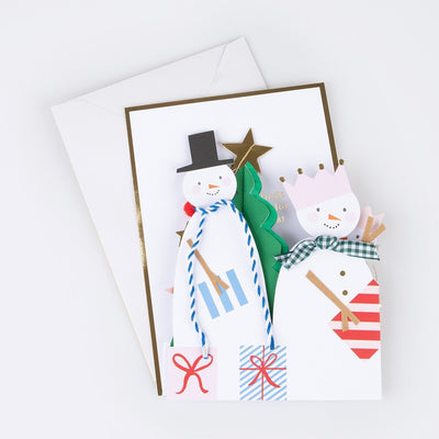 Snowman Family Concertina Christmas Card