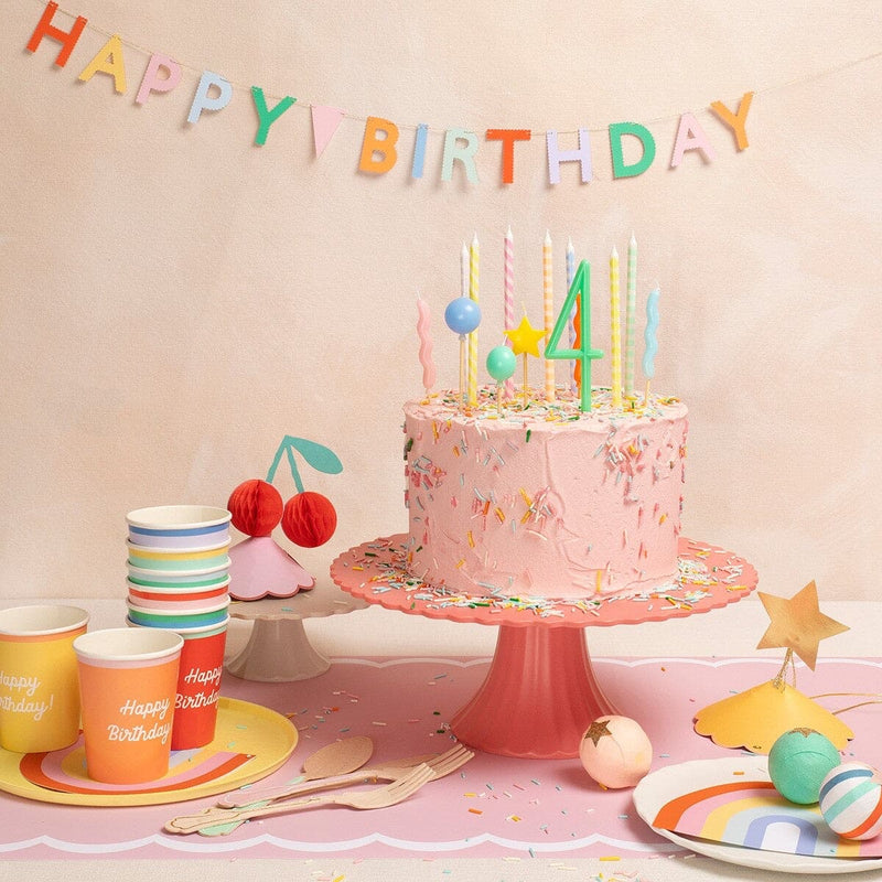 Mixed Happy Birthday Cups (x 8)