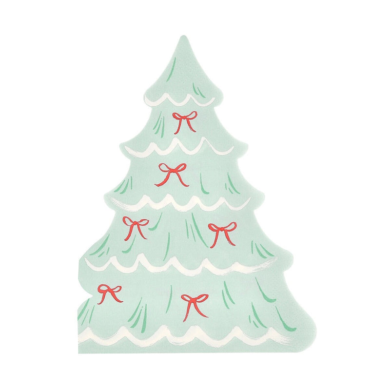 Christmas Tree With Bows Napkins (x 16)