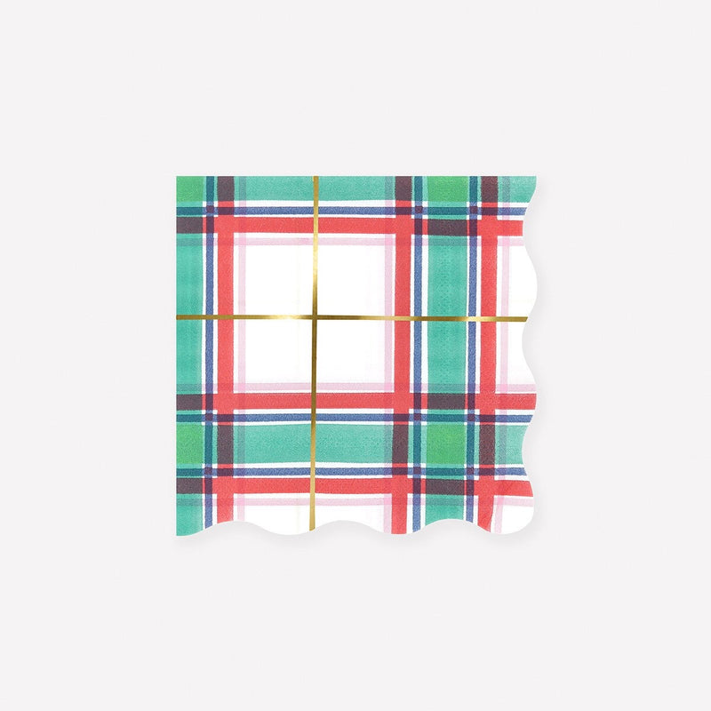 Plaid Small Napkins (x 16)