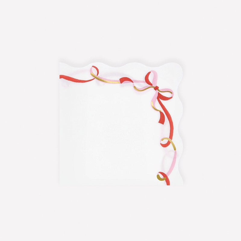 Ribbon Bow Small Napkins (x 16)