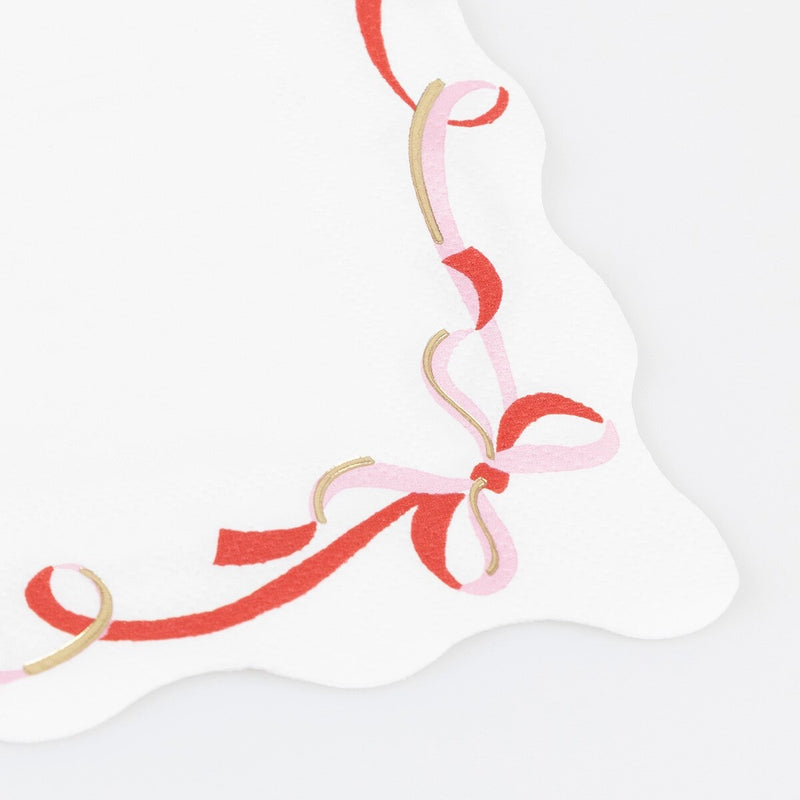 Ribbon Bow Small Napkins (x 16)