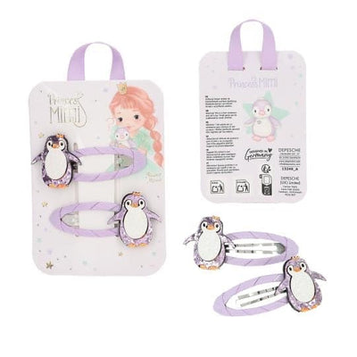 Princess Mimi Haarspangen Glitzer Motiv und Textil