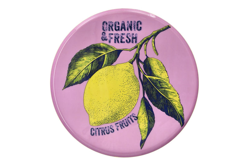 LOVE TRAYS, DEKOTABLETT, L, MOTIV: ZITRONE, RUND, ROSA/GELB