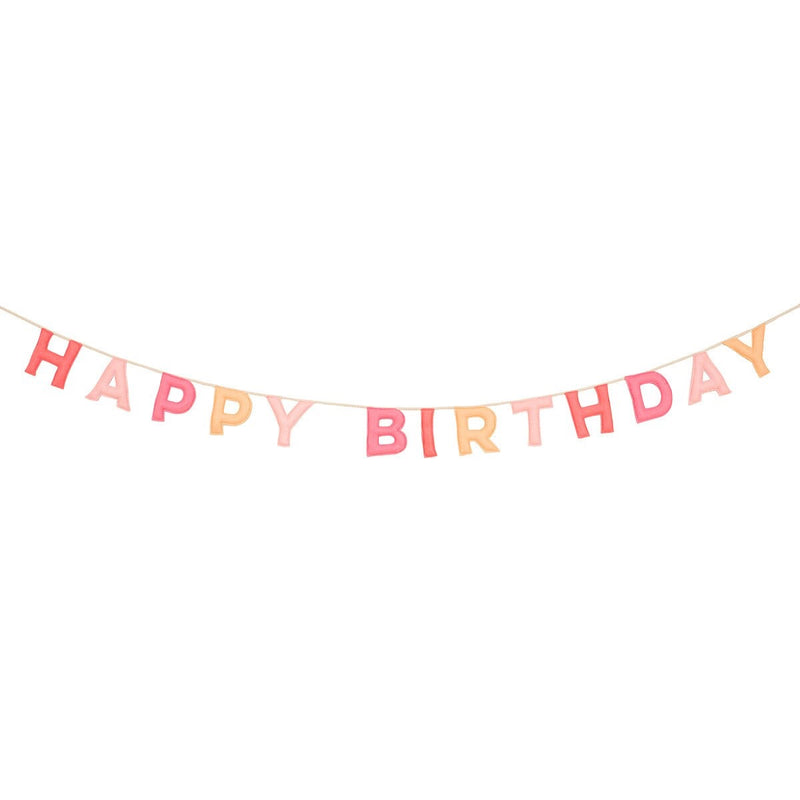Pink Happy Birthday Felt Garland