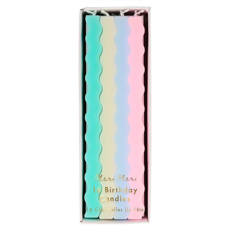 Pastel Wavy Candles (x 16)