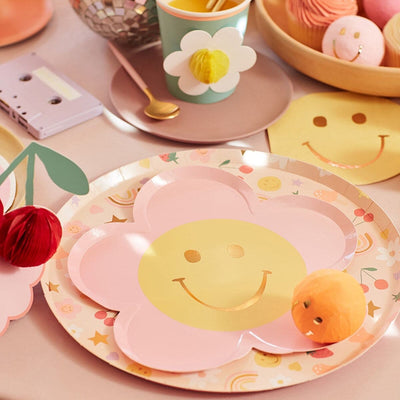 Happy Icons Flower Plates (x 8)