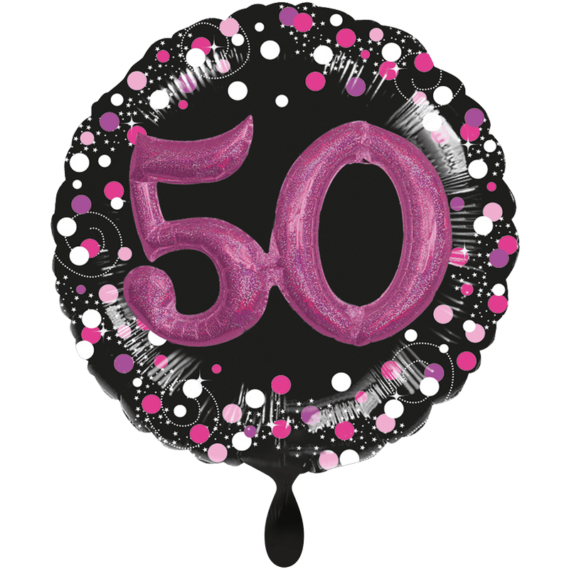 Multi Balloon Sparkling Pink 50 XXL