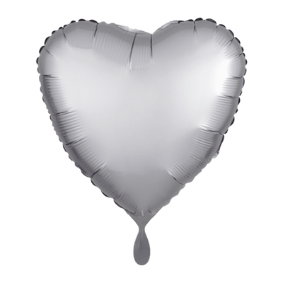 Herzballon - Silk Lustre - Silber | Boutique Ballooons