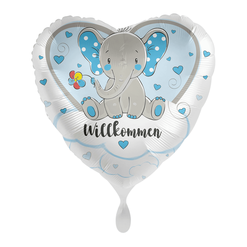Elefant Willkommen Hellblau | Boutique Ballooons