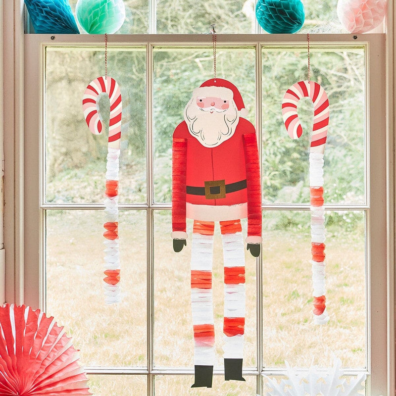 Long Legged Santa & Reindeer Decorations (x 4)