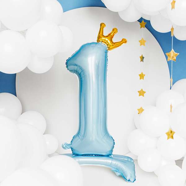 Ballon mit Standfuß XL - Zahl 1 - Prince