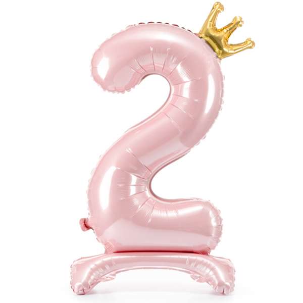 Ballon mit Standfuß XL - Zahl 2 - Princess
