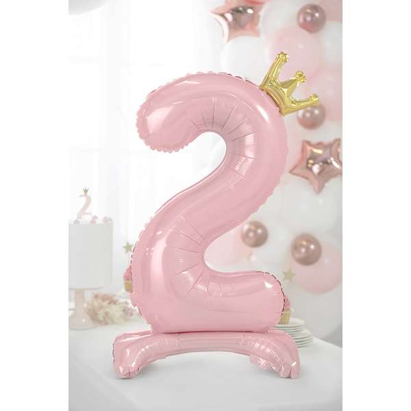 Ballon mit Standfuß XL - Zahl 2 - Princess