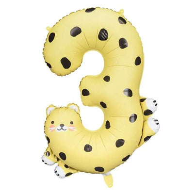 Zahlenballon 3 XXL  - Leopard | Boutique Ballooons