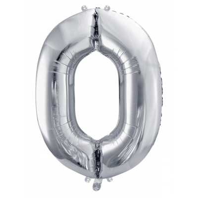 Zahlenballon 0 XXL  - Silber | Boutique Ballooons