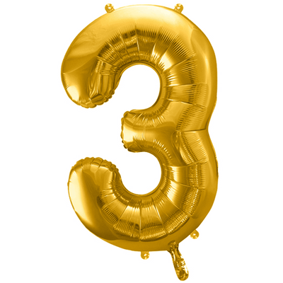 Zahlenballon 3 XXL  - Gold | Boutique Ballooons