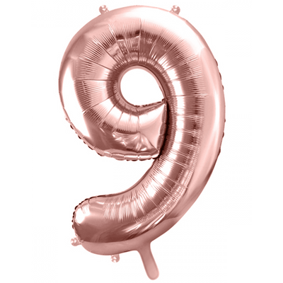 Zahlenballon 9 XXL  - Roségold | Boutique Ballooons