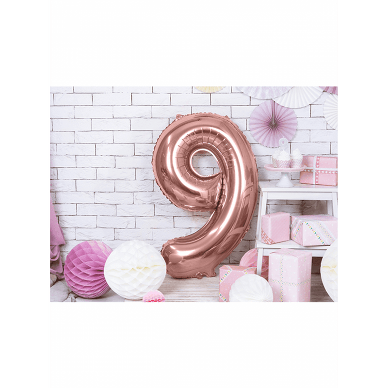 Zahlenballon 9 XXL  - Roségold | Boutique Ballooons