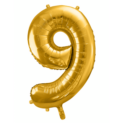Zahlenballon 9 XXL  - Gold
