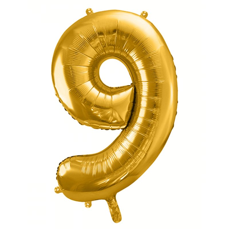 Zahlenballon 9 XXL  - Gold | Boutique Ballooons