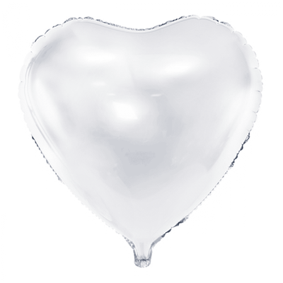 Herzballon XL - Glanz - Weiß