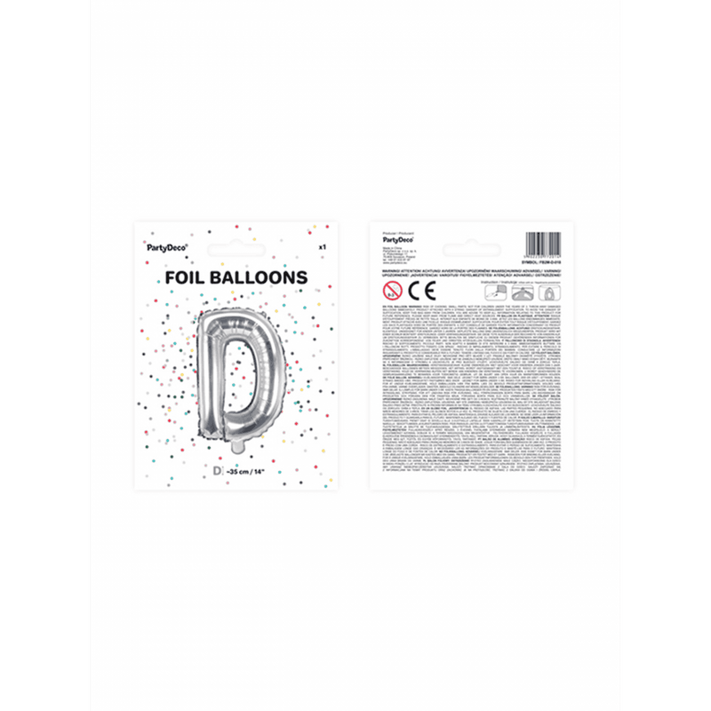 Buchstabenballon D XS - Silber