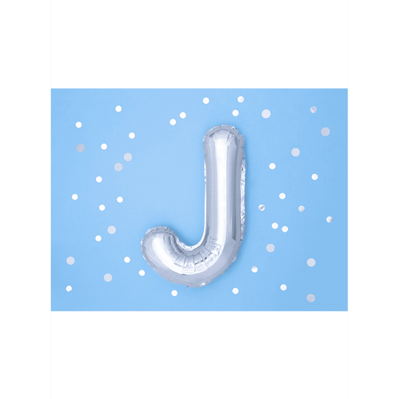 Buchstabenballon J XS - Silber | Boutique Ballooons