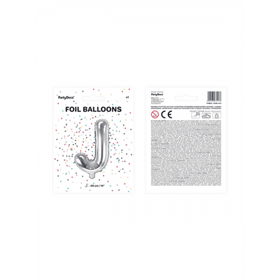 Buchstabenballon J XS - Silber | Boutique Ballooons