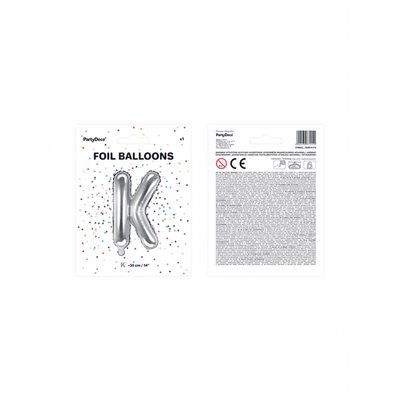 Buchstabenballon K XS - Silber | Boutique Ballooons