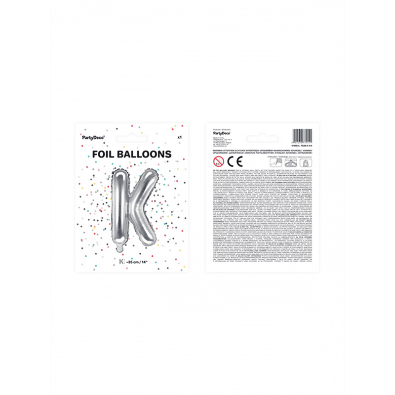 Buchstabenballon K XS - Silber | Boutique Ballooons