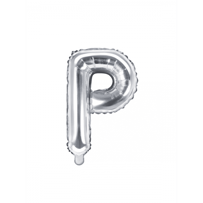 Buchstabenballon P XS - Silber | Boutique Ballooons