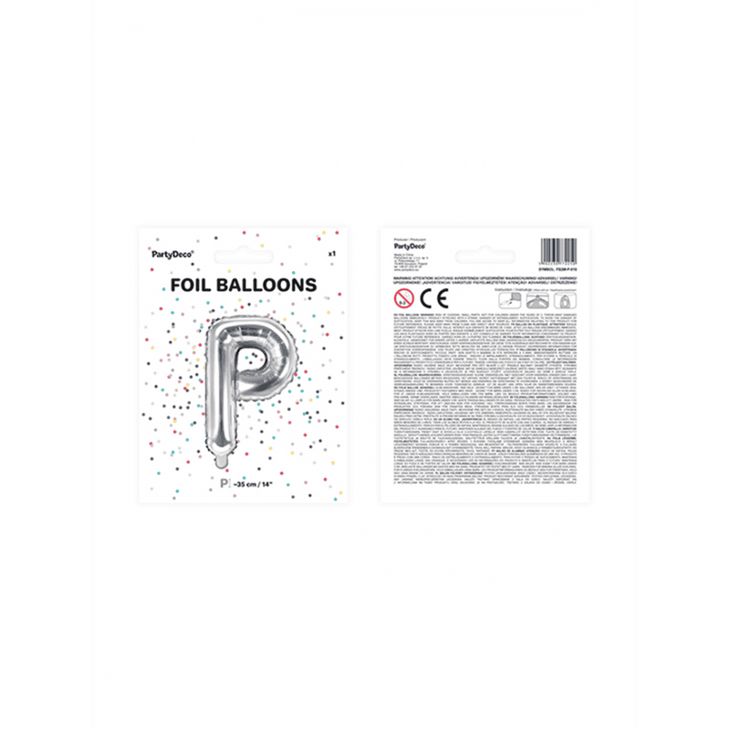 Buchstabenballon P XS - Silber | Boutique Ballooons