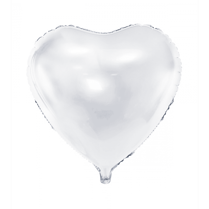 Herzballon - Glanz - Weiß