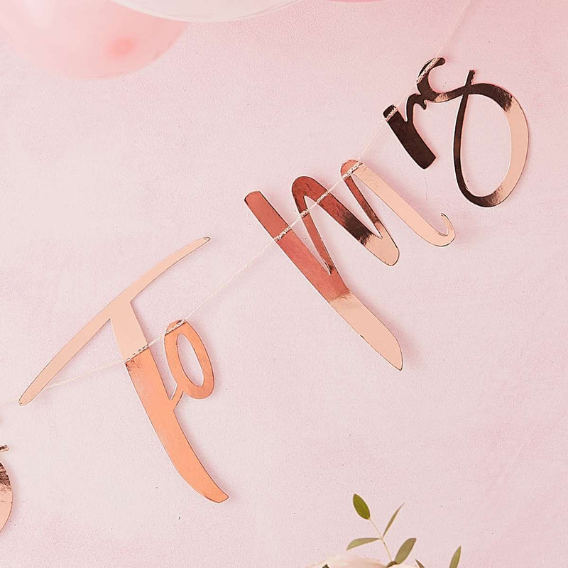 Miss To Mrs Rose Gold Hen Party Bunting