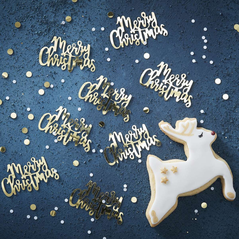 Gold Foiled Merry Christmas Table Confetti