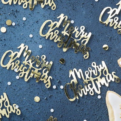 Gold Foiled Merry Christmas Table Confetti