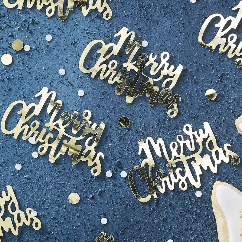 Gold Foiled Merry Christmas Table Confetti