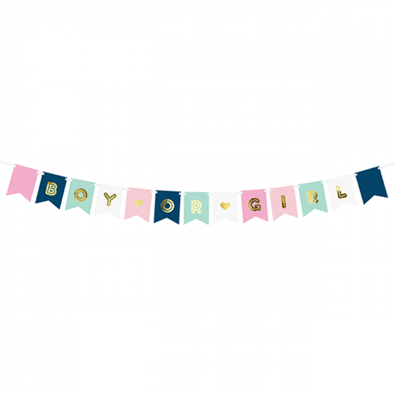 1 Bannergirlande - Boy or Girl | Boutique Ballooons