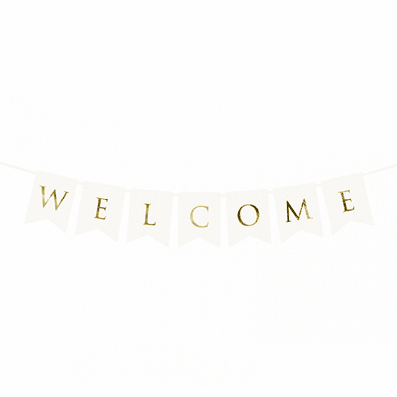 1 Bannergirlande - Welcome - Weiß