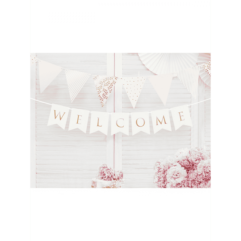 1 Bannergirlande - Welcome - Weiß