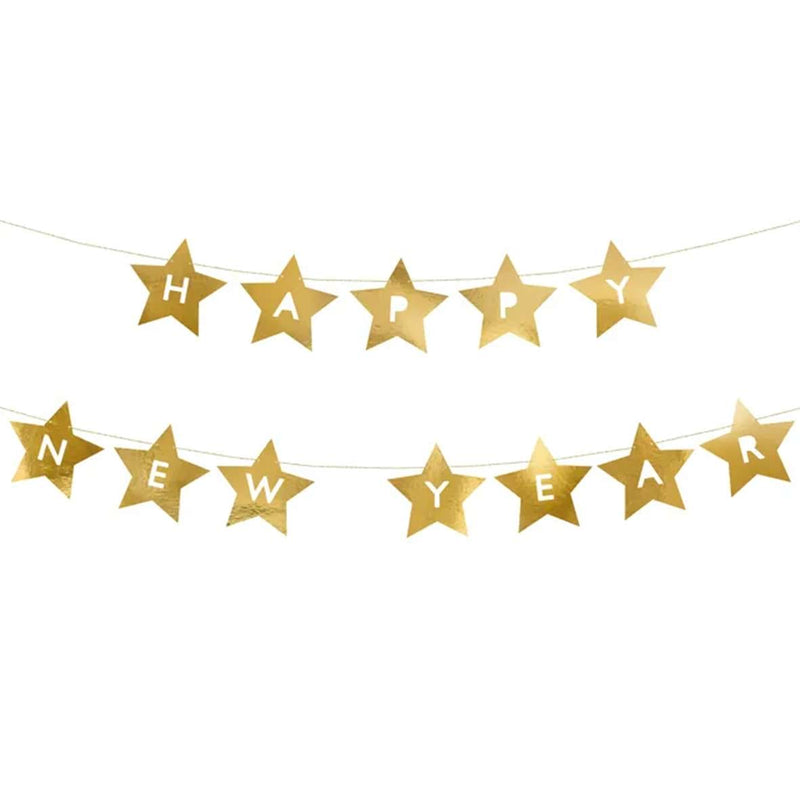 Bannergirlande - Gold Stars HNY