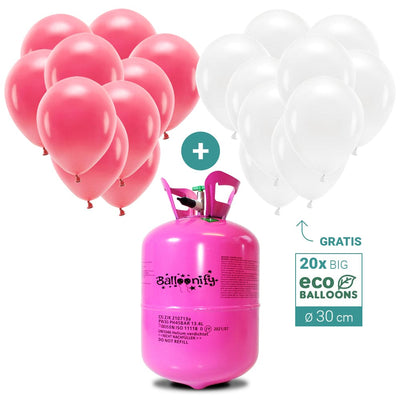 Kopie von Ballonhelium inklusive 20 Ballons - Rosa und Weiß | Boutique Ballooons