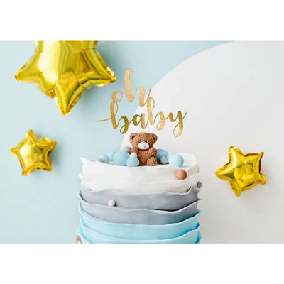 Cake Topper "Oh baby" - Gold
