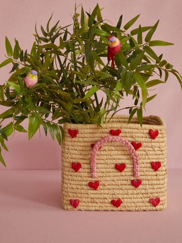 Square Raffia Basket - Natural