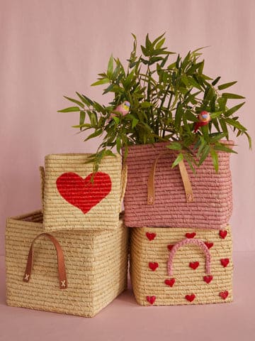 Square Raffia Basket - Natural